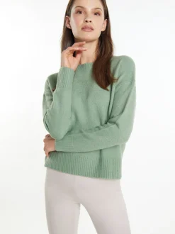 Usha Damen Strickpullover in grün - Ausschnitt: Rundhals