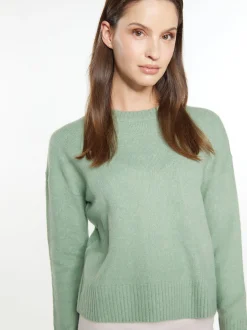Usha Damen Strickpullover in grün - Ausschnitt: Rundhals
