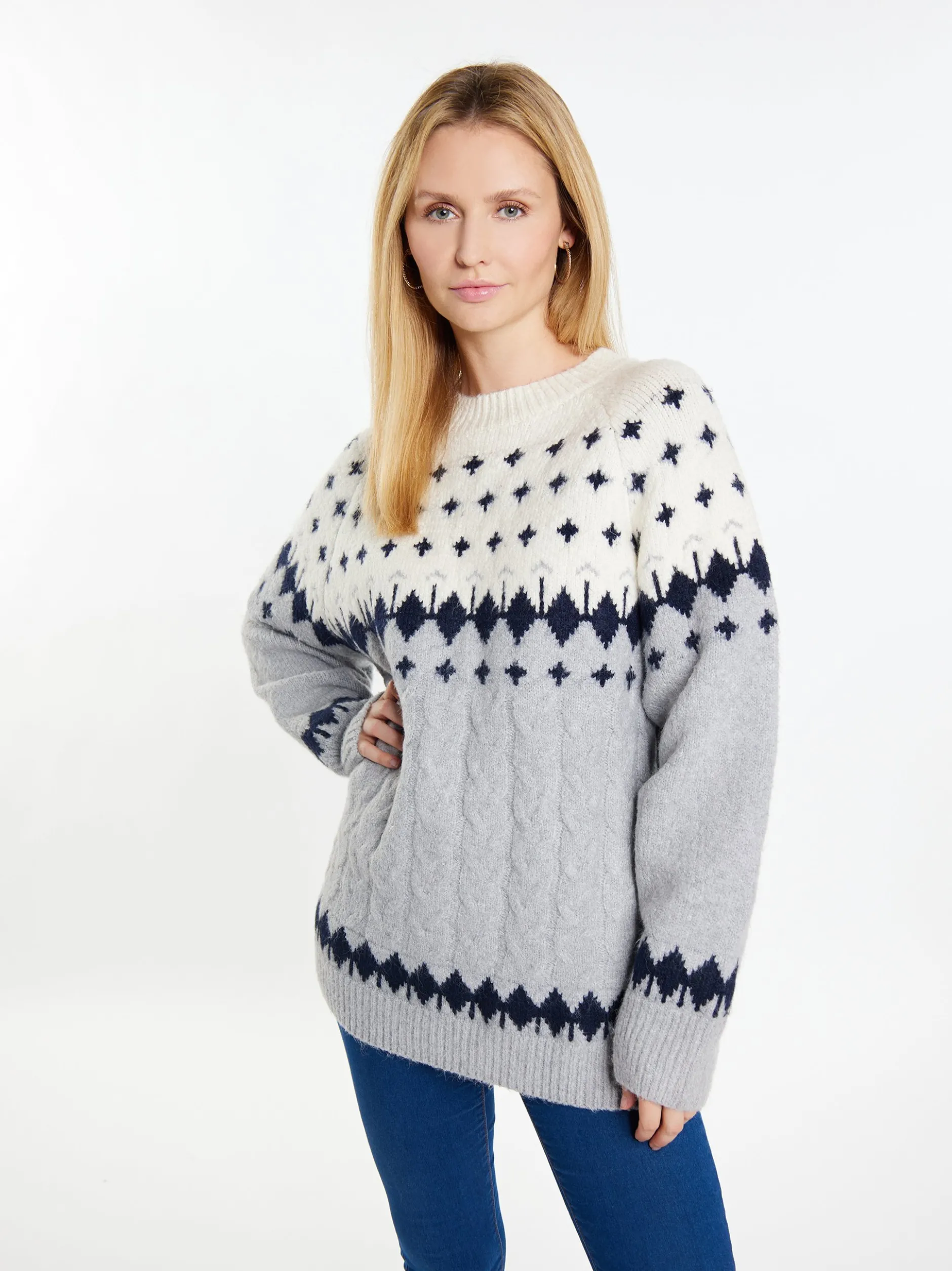Usha Damen Strickpullover in mehrfarbig