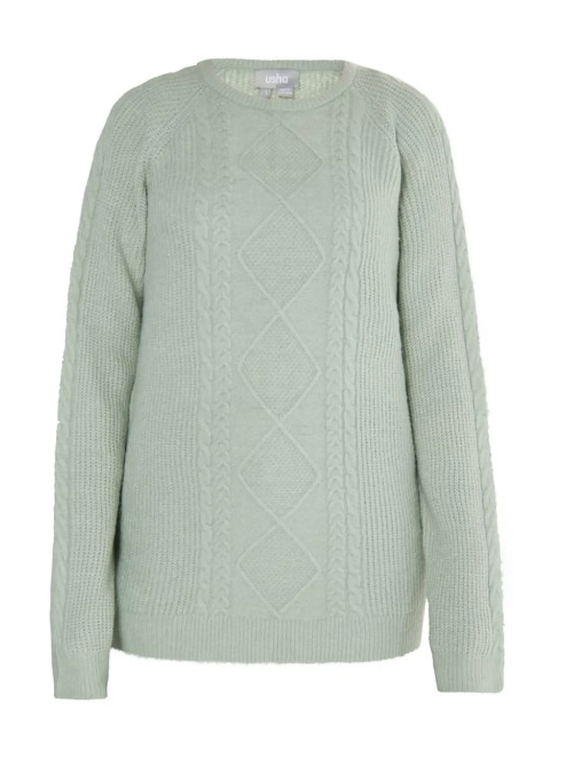 Usha Damen Strickpullover in mint - Ausschnitt: Rundhals