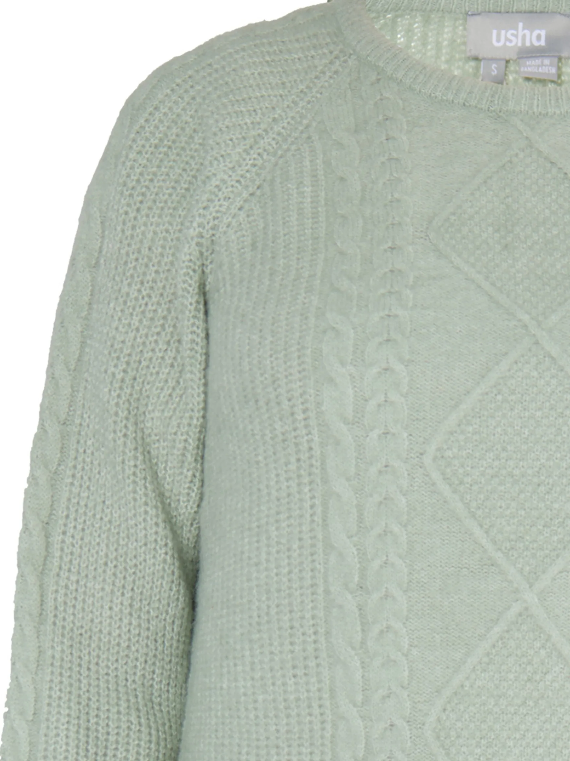 Usha Damen Strickpullover in mint - Ausschnitt: Rundhals