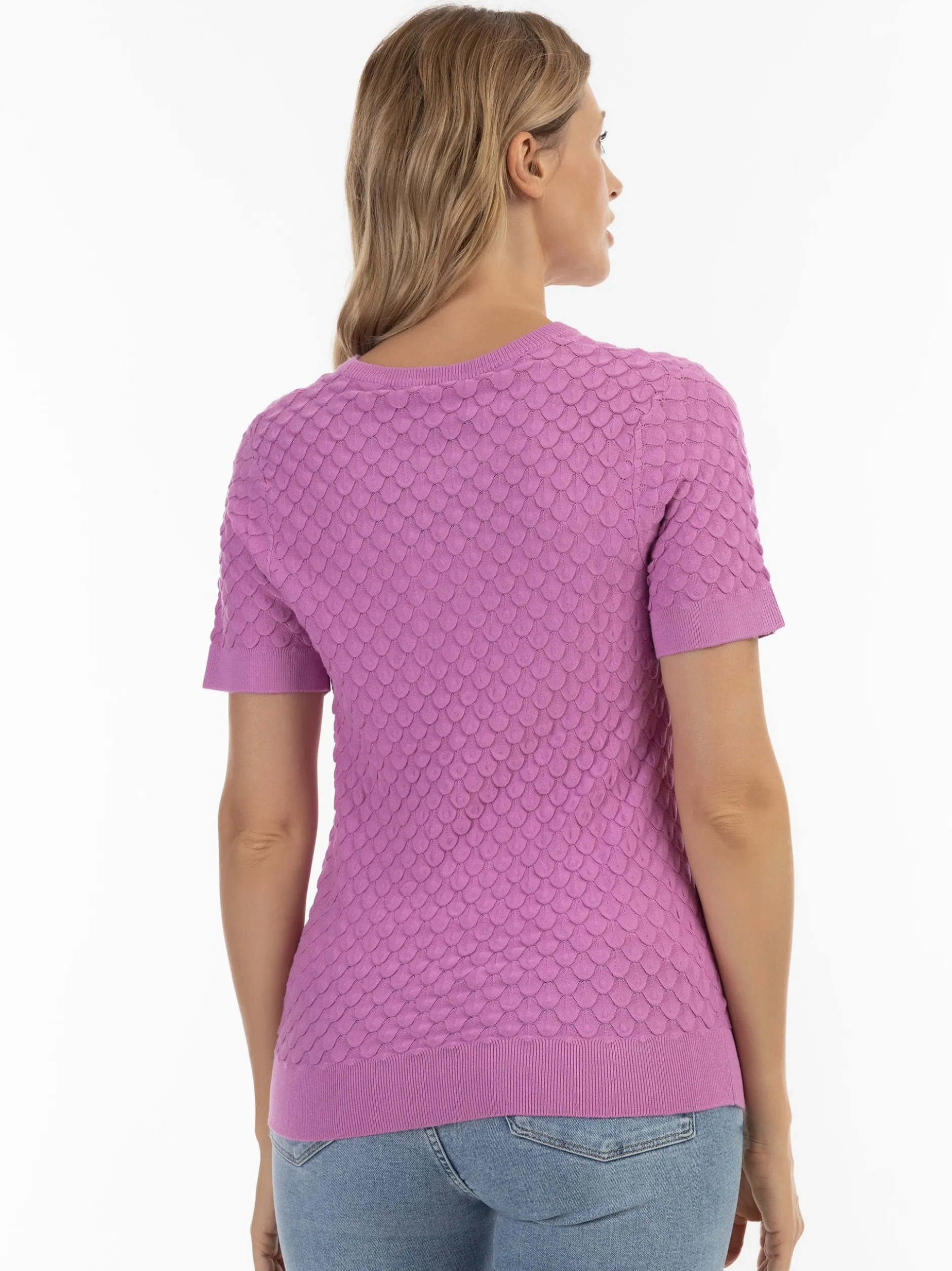 Usha Damen Strickpullover in rosa - Ausschnitt: Rundhals