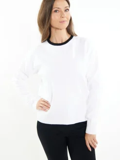 Usha Damen Strickpullover in weiß - Ausschnitt: Rundhals