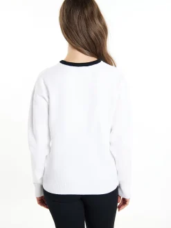 Usha Damen Strickpullover in weiß - Ausschnitt: Rundhals