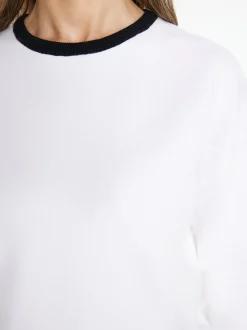 Usha Damen Strickpullover in weiß - Ausschnitt: Rundhals