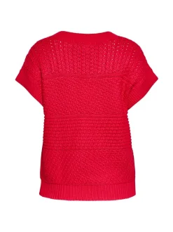 Usha Damen strickpullunder in rot