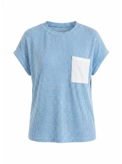 Usha Damen T-Shirt in blau - Ausschnitt: Rundhals