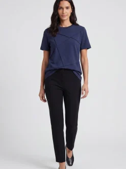 Usha Damen T-Shirt in marine - Ausschnitt: Rundhals