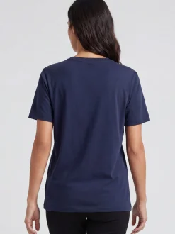 Usha Damen T-Shirt in marine - Ausschnitt: Rundhals
