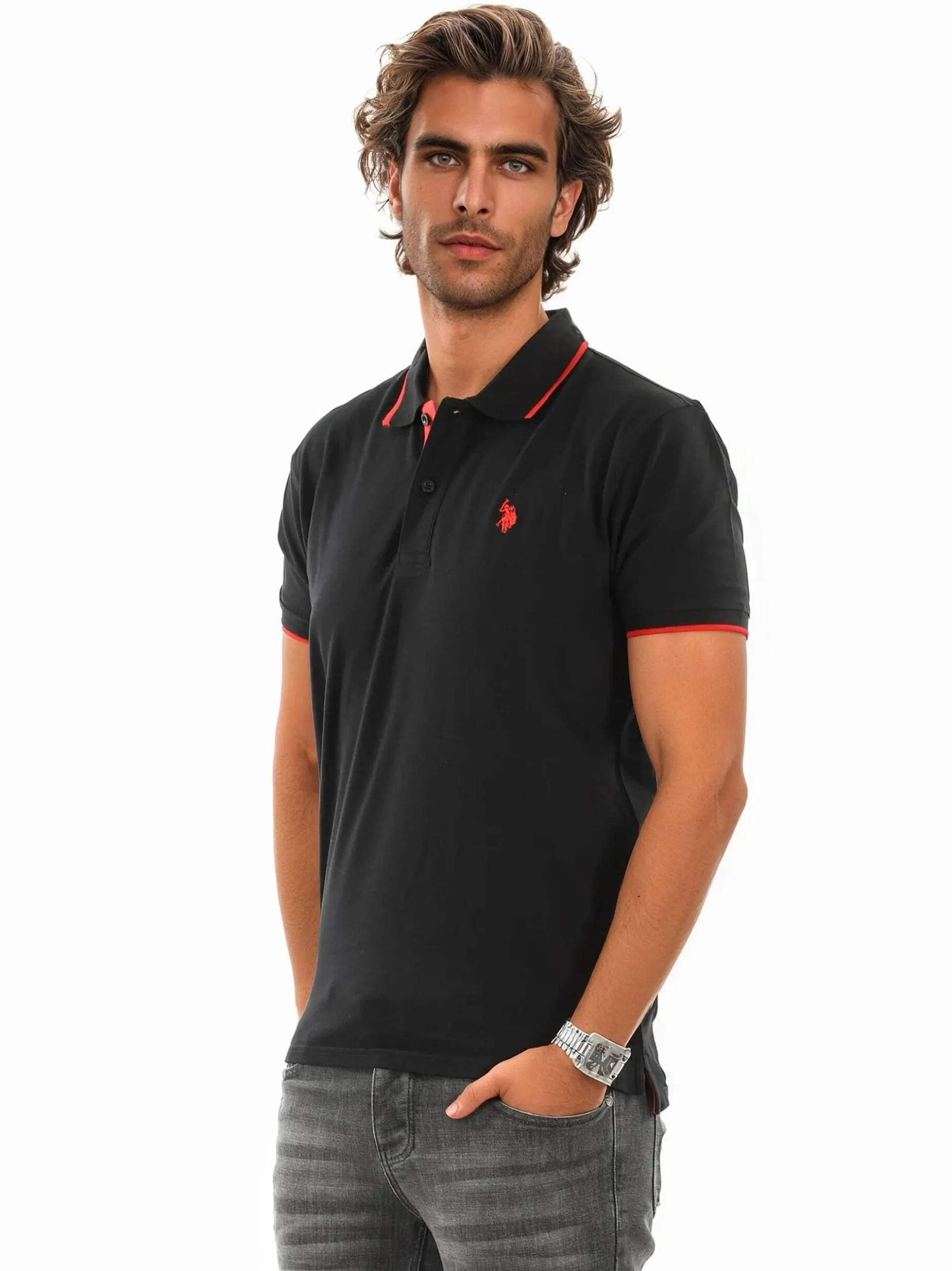 U.S. Polo Assn. Herren Poloshirts - USKayle in schwarz