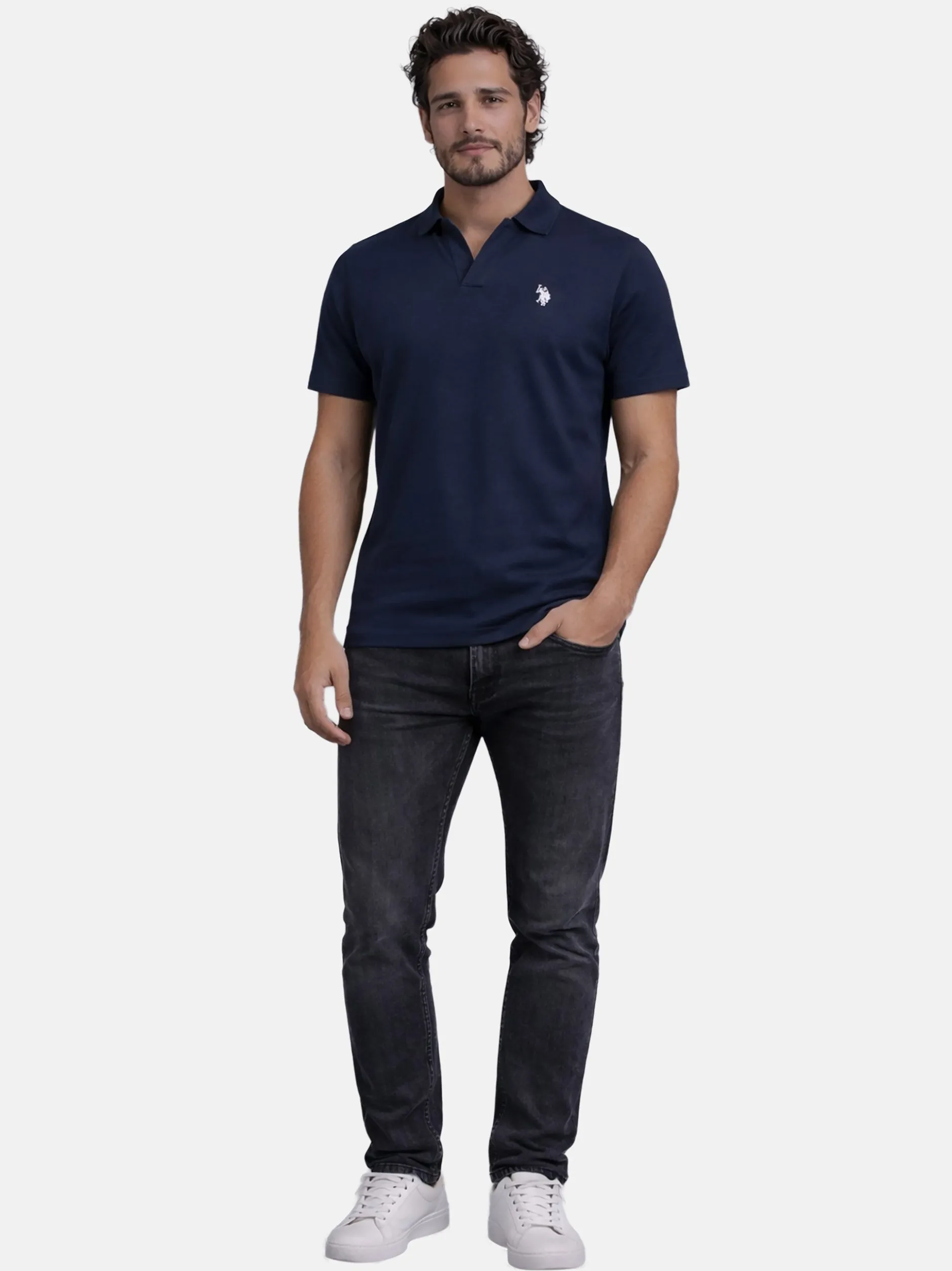 U.S. Polo Assn. Herren Poloshirt - USAAce in marine