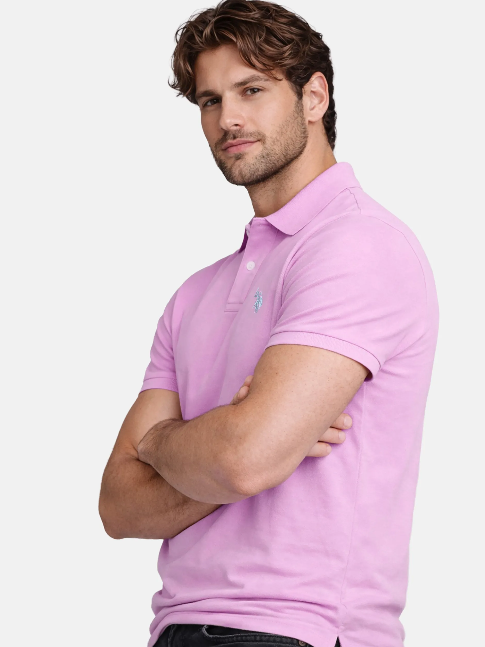 U.S. Polo Assn. Herren Poloshirt - USBrodyy in pink
