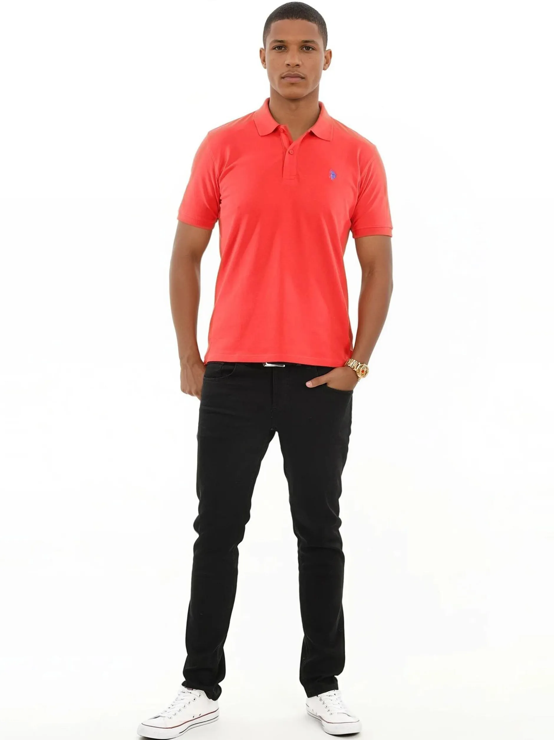U.S. Polo Assn. Herren Poloshirt - USNeho in rot