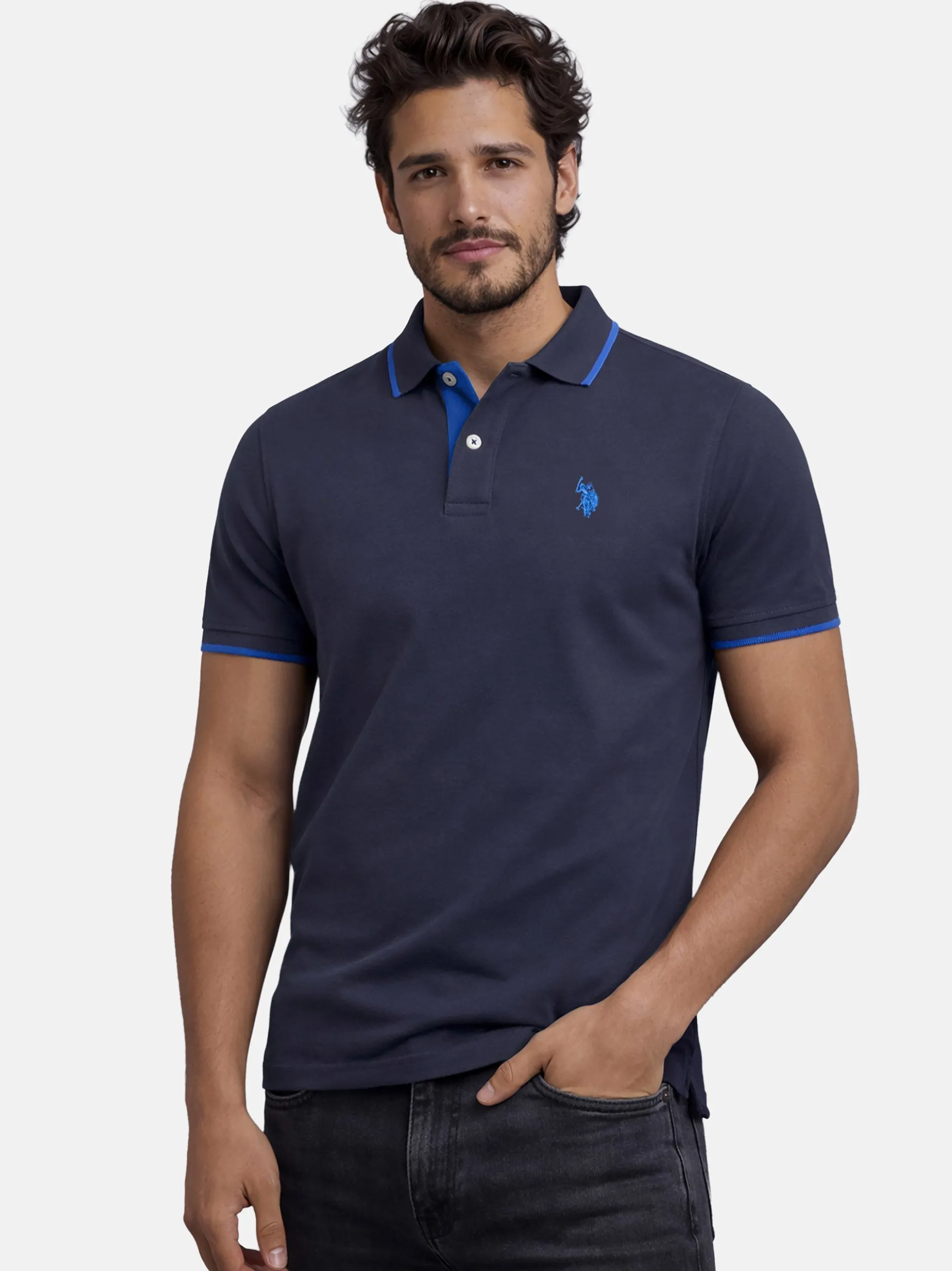 U.S. Polo Assn. Herren Poloshirt - USTristaan in blau