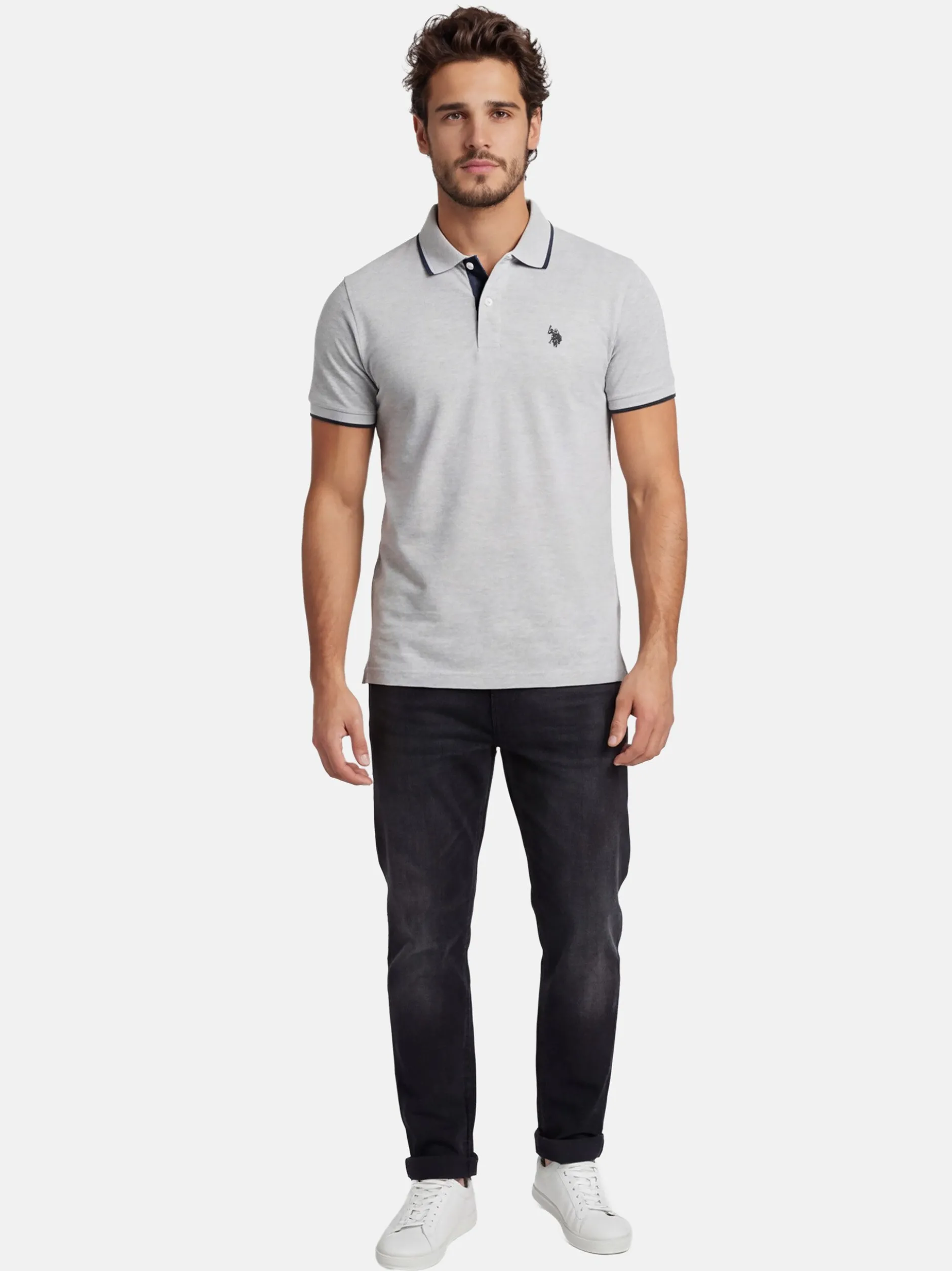 U.S. Polo Assn. Herren Poloshirt - USTristaan in grau