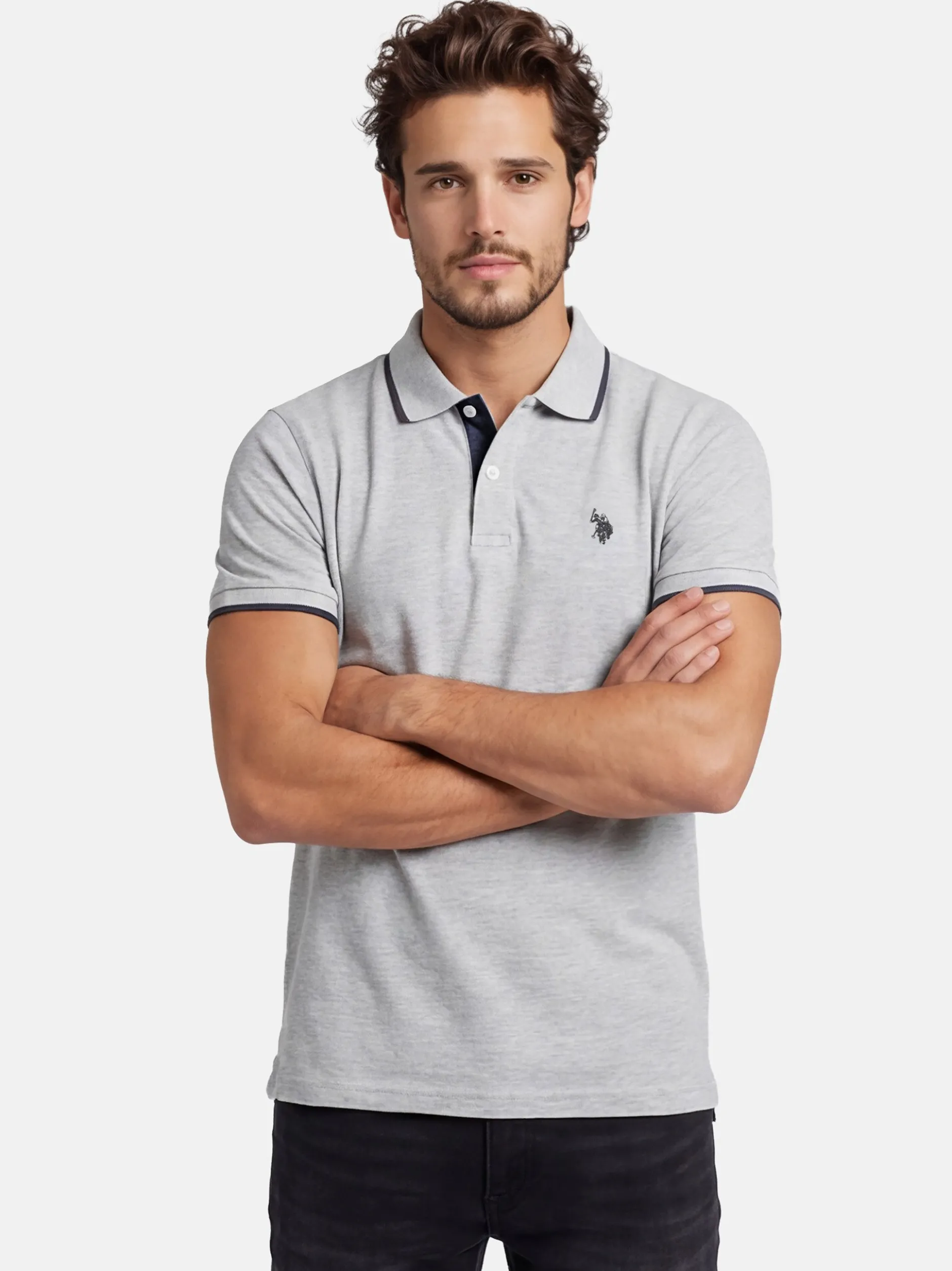 U.S. Polo Assn. Herren Poloshirt - USTristaan in grau