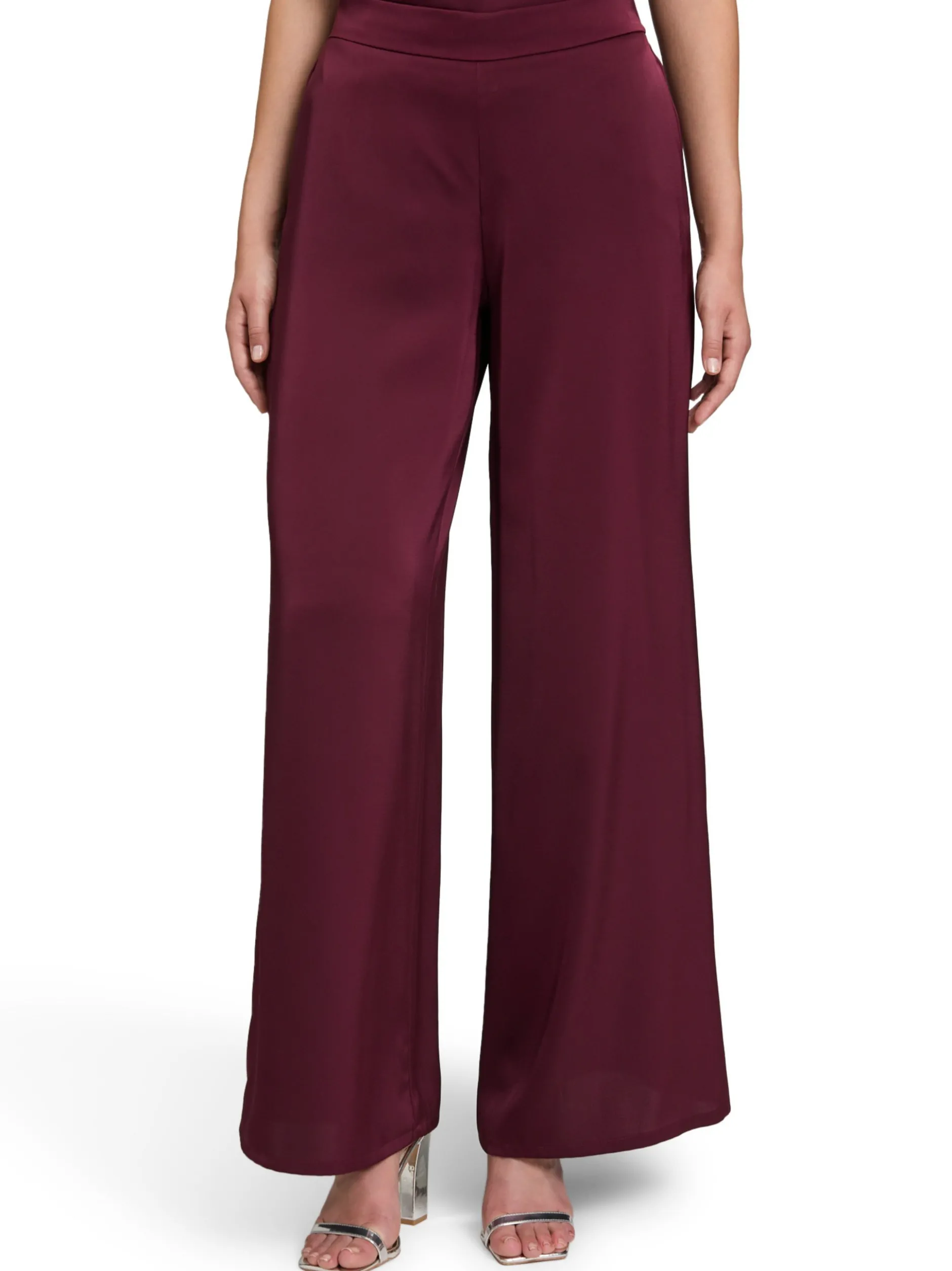V by Vera Mont Damen Satinhose in aubergine