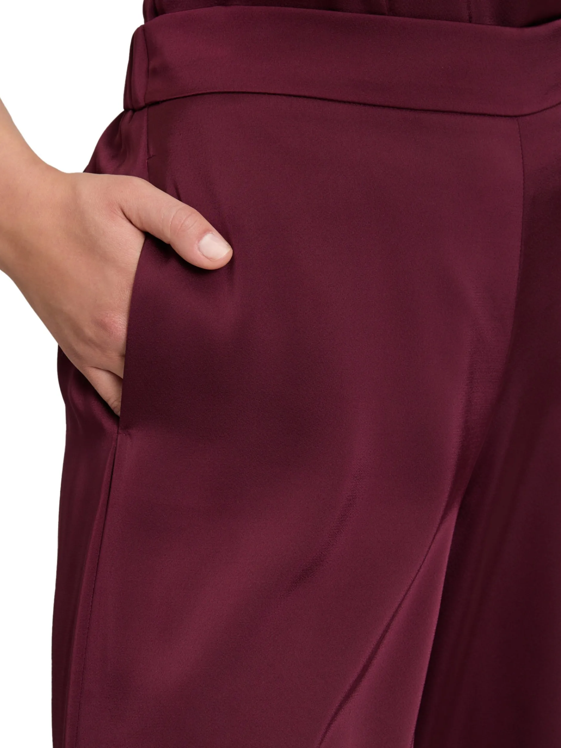 V by Vera Mont Damen Satinhose in aubergine
