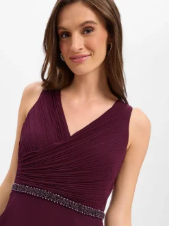 Vera Mont Damen Abendkleid in aubergine - Länge: lang