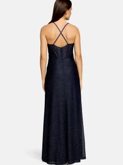 Vera Mont Damen Abendkleid in marine mehrfarbig