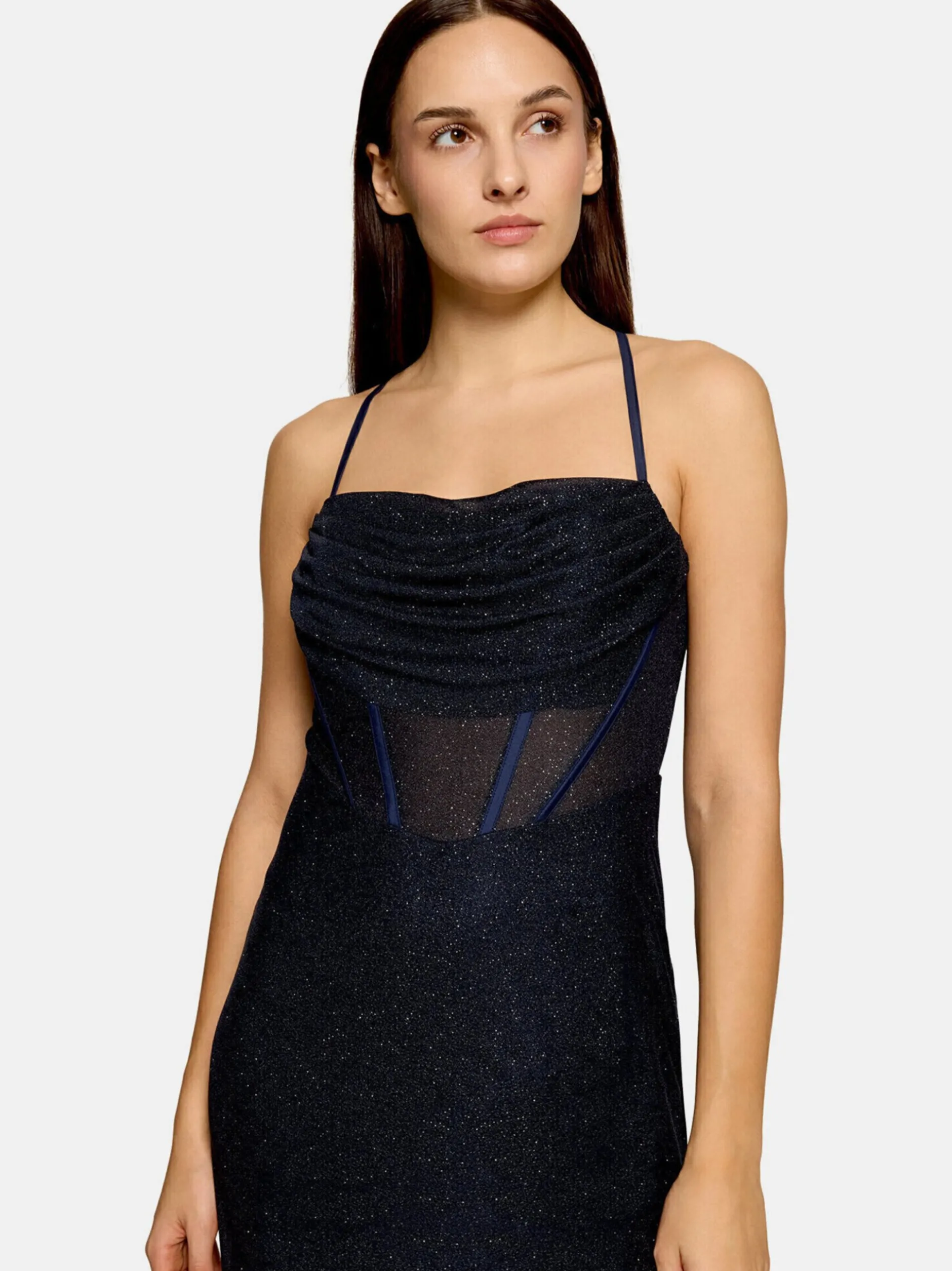 Vera Mont Damen Abendkleid in marine mehrfarbig