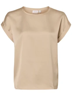 Vila Damen Blusenshirt - VIEllette in beige