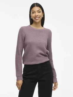 Vila Damen Pullover - VIDalo in altrosa - Ärmel: langarm