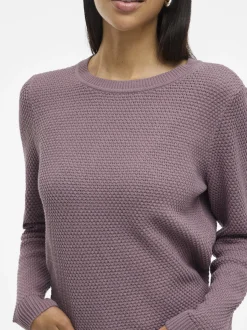 Vila Damen Pullover - VIDalo in altrosa - Ärmel: langarm