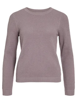 Vila Damen Pullover - VIDalo in altrosa - Ärmel: langarm