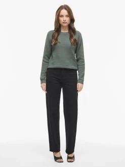 Vila Damen Pullover - VIDalo in tanne - Ärmel: langarm