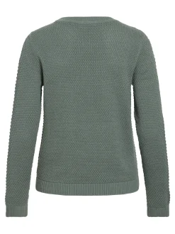 Vila Damen Pullover - VIDalo in tanne - Ärmel: langarm