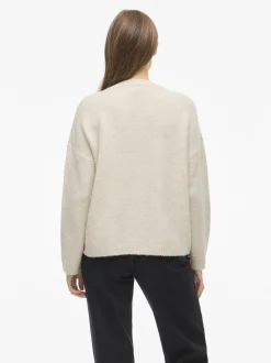 Vila Damen Pullover - VIMarcipel in beige braun