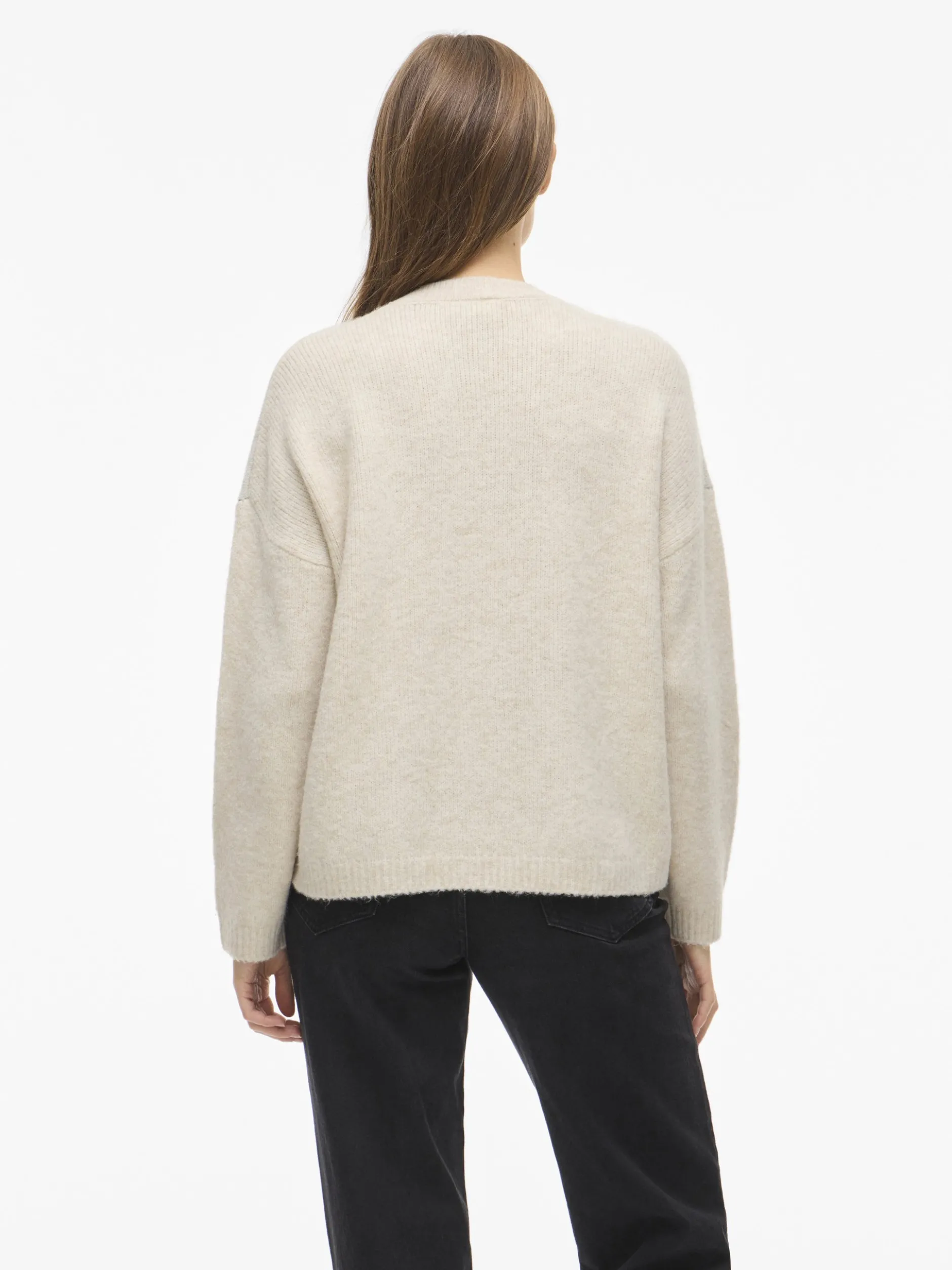 Vila Damen Pullover - VIMarcipel in beige braun