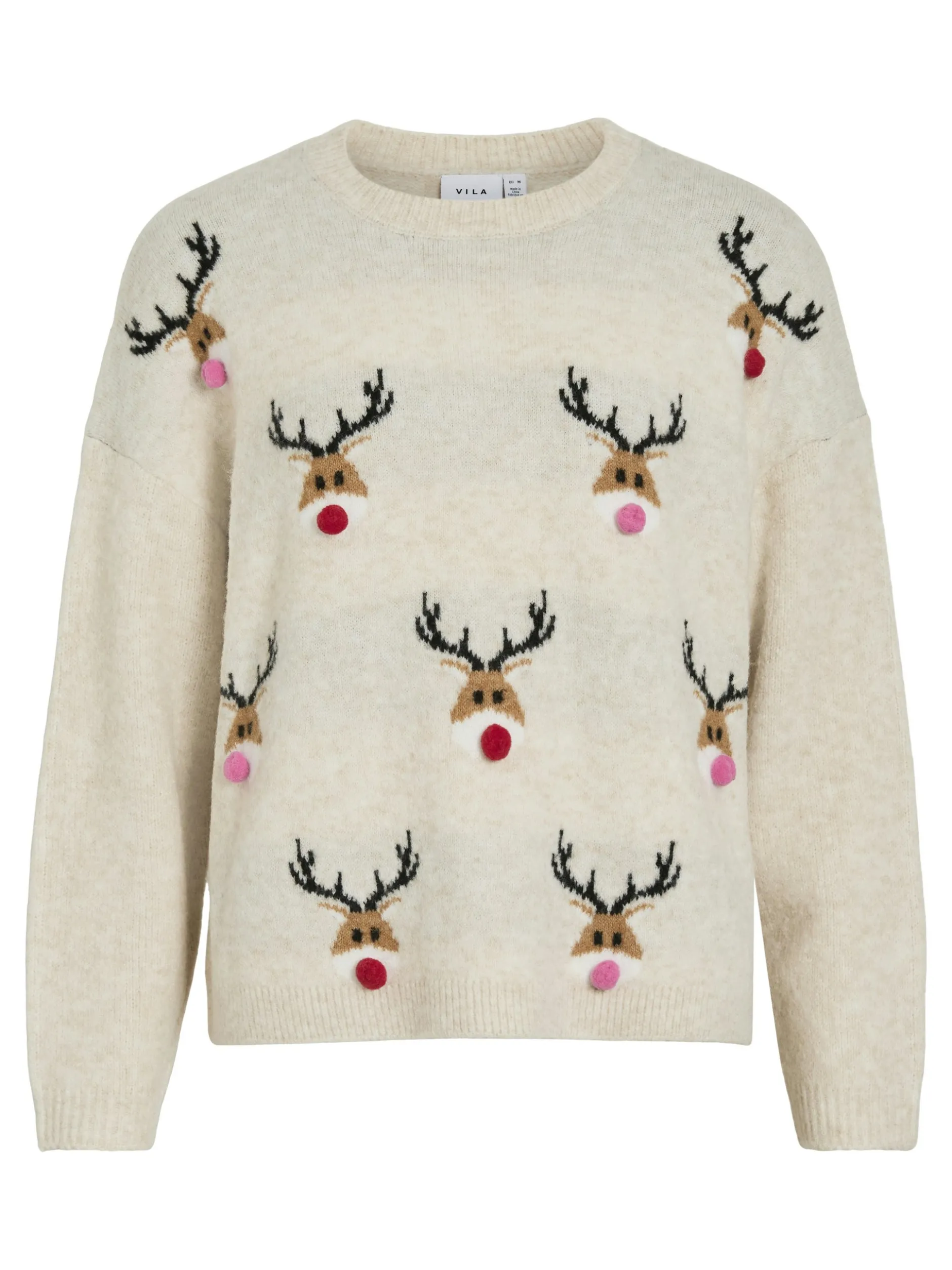 Vila Damen Pullover - VIMarcipel in beige braun