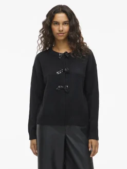 Vila Damen Strickjacke - VIBrianna in schwarz