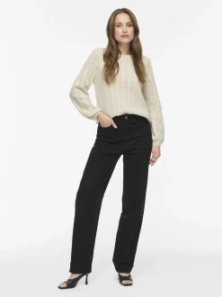Vila Damen Strickpullover - VILiga in sand