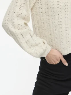 Vila Damen Strickpullover - VILiga in sand