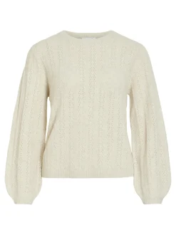 Vila Damen Strickpullover - VILiga in sand
