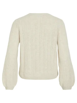 Vila Damen Strickpullover - VILiga in sand
