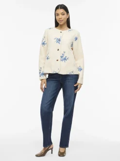 Vila Damen Teddy-Jacke - VIAda in sand indigo