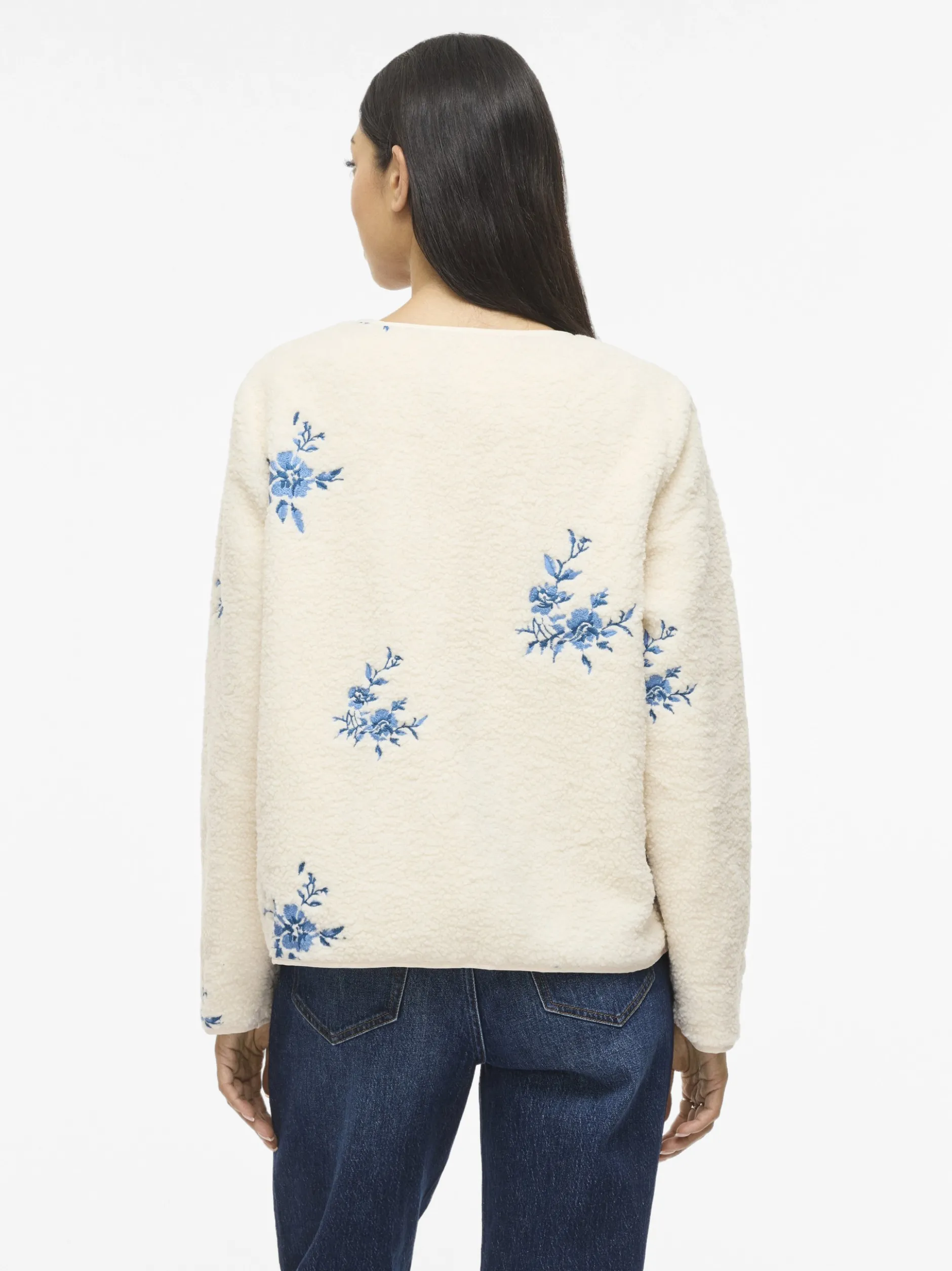Vila Damen Teddy-Jacke - VIAda in sand indigo