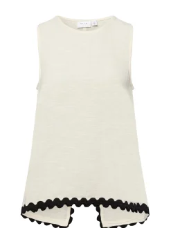 Vila Damen Top - VIManda in beige - Ausschnitt: Rundhals