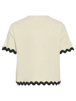 Vila Damen T-Shirt - VICalisa in sand schwarz