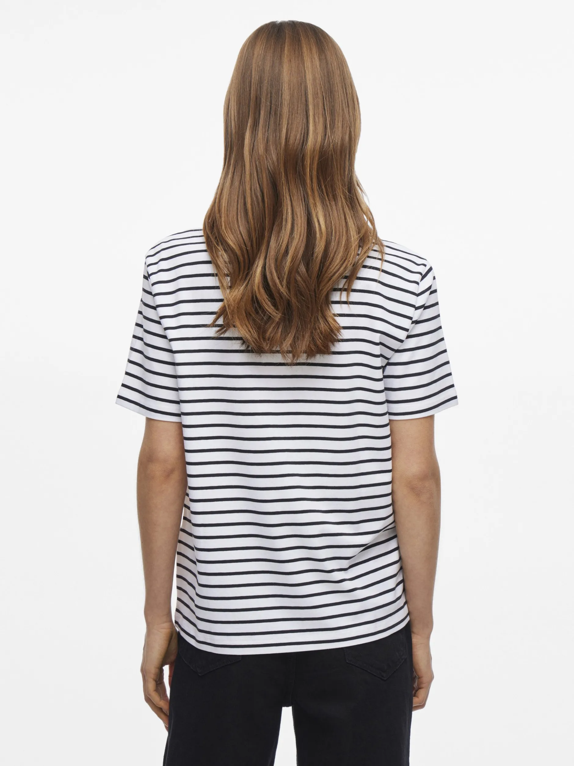 Vila Damen T-Shirt - VINora in weiß schwarz