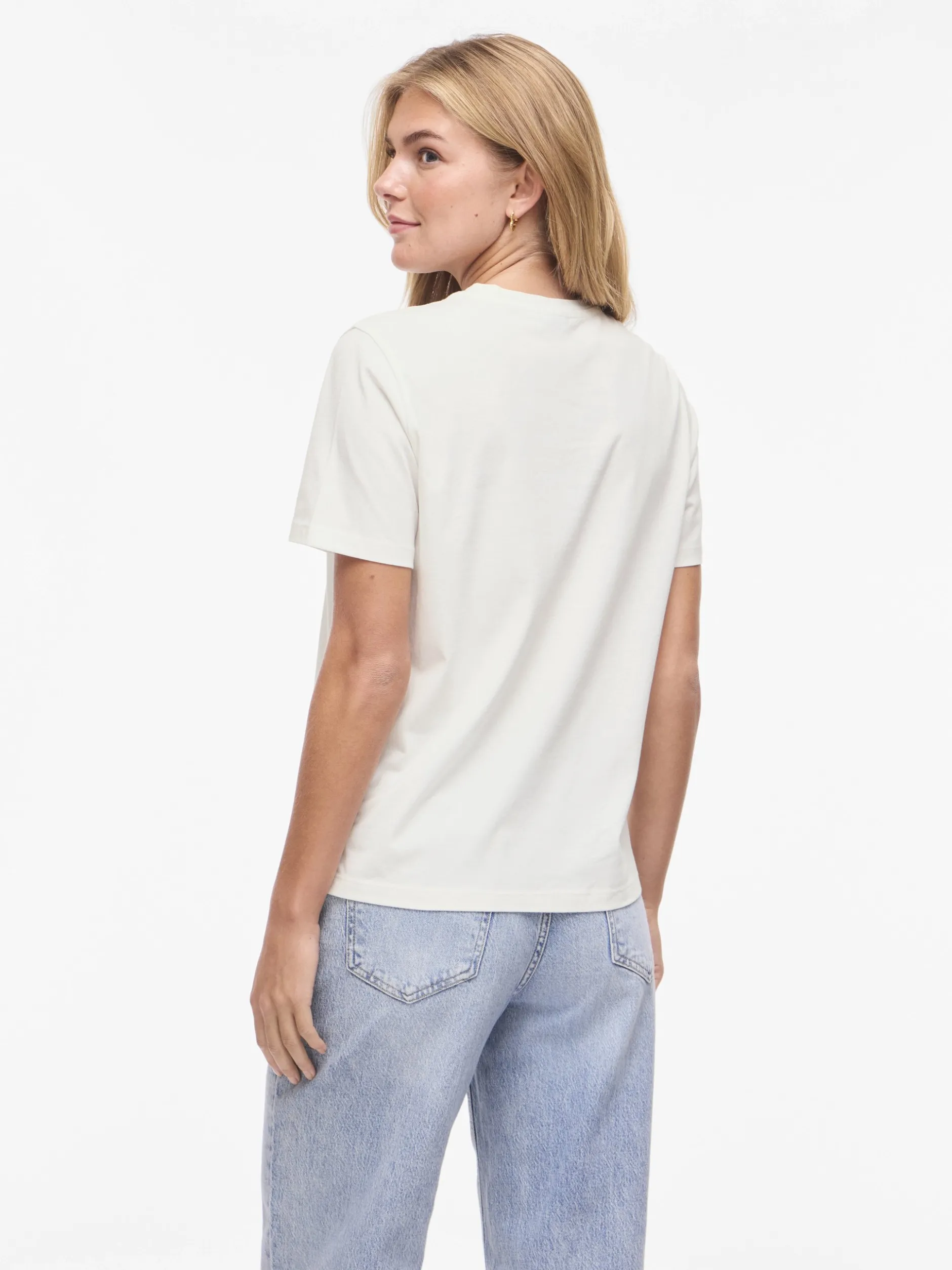 Vila Damen T-Shirt - VISybilla Cherry in weiß himbeer
