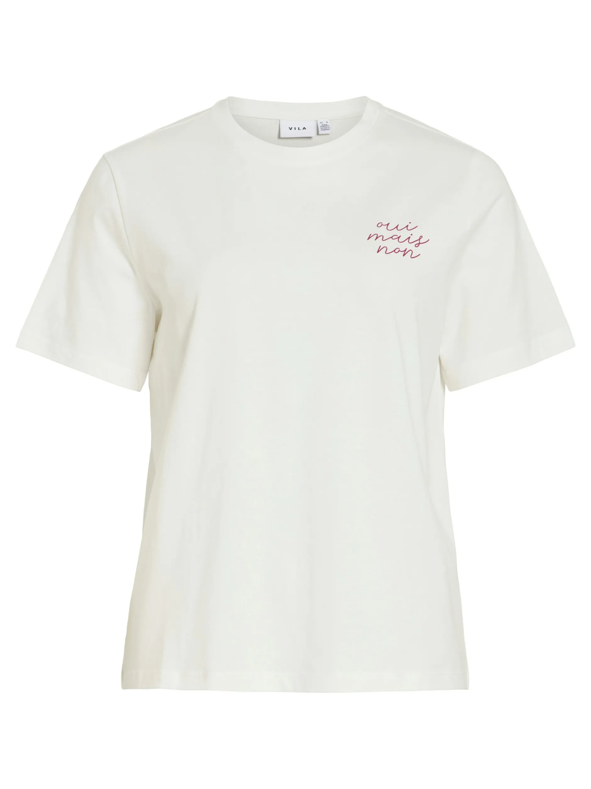 Vila Damen T-Shirt - VISybilla Cherry in weiß himbeer