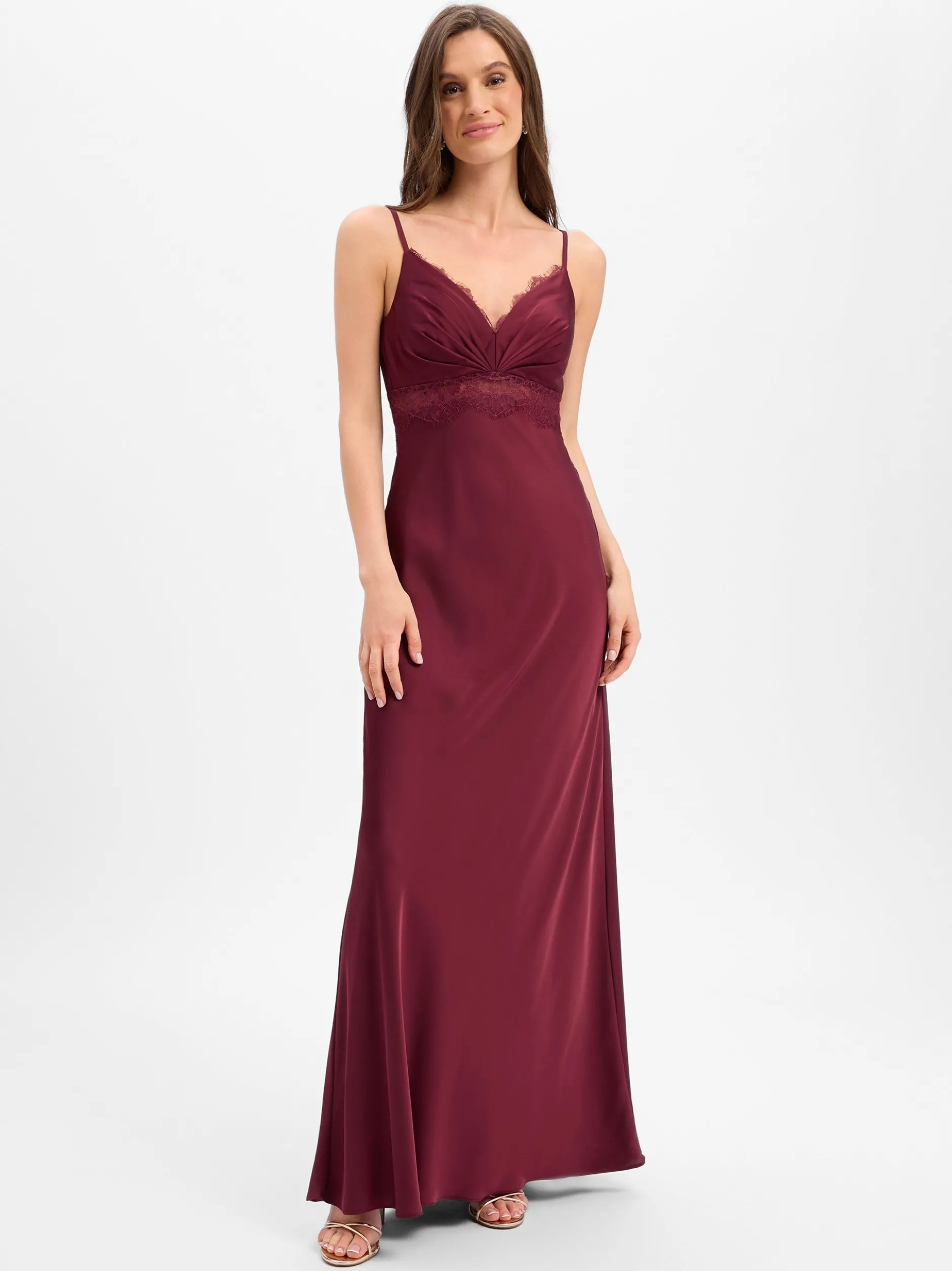 VM Damen Abendkleid in aubergine - Ärmel: ohne Arm