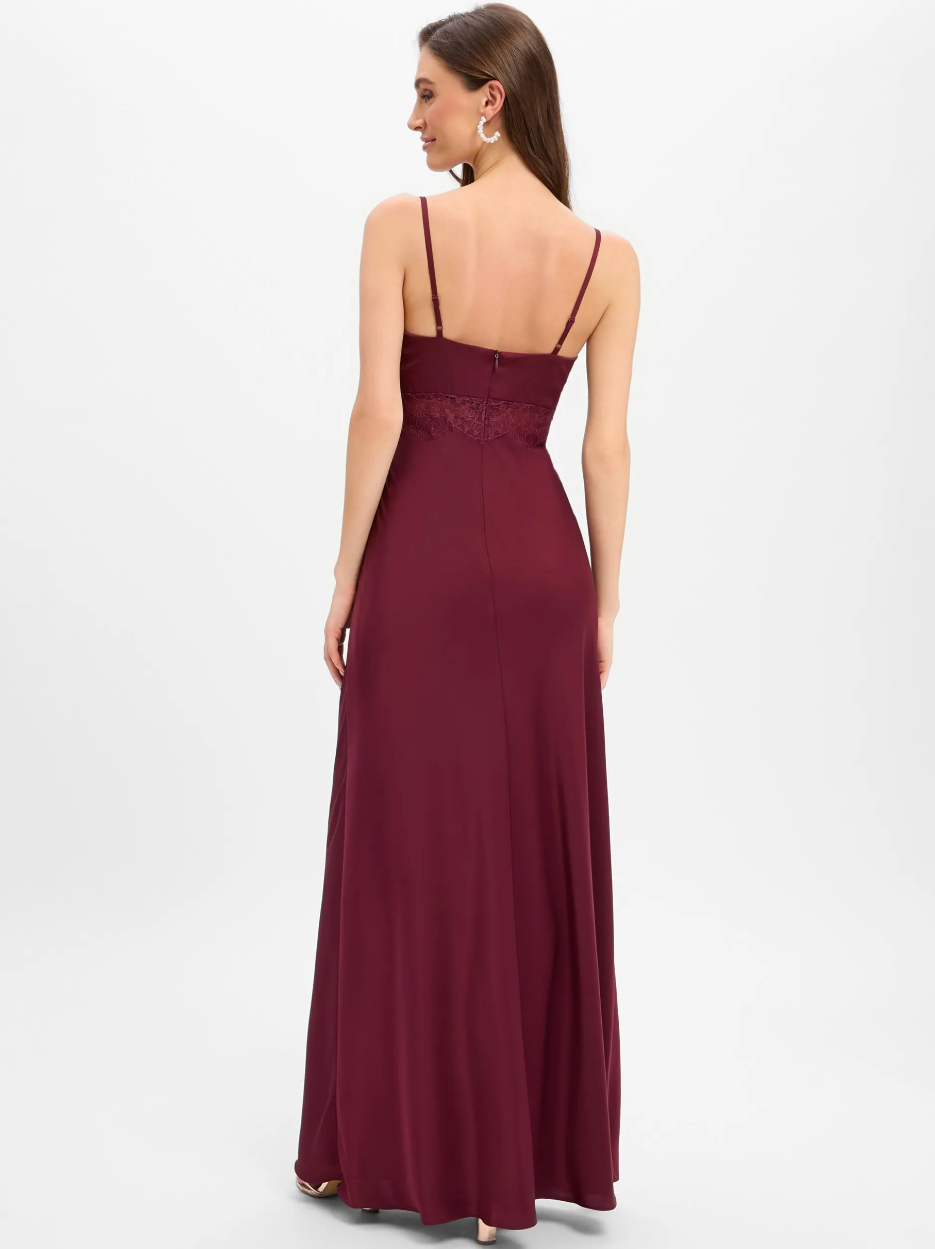 VM Damen Abendkleid in aubergine - Ärmel: ohne Arm