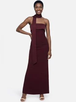 VM Damen Abendkleid in aubergine - Ärmel: ohne Arm