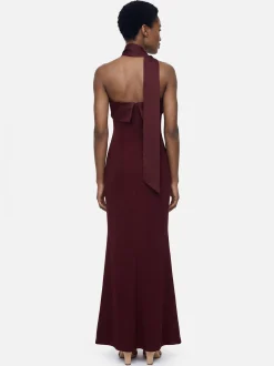 VM Damen Abendkleid in aubergine - Ärmel: ohne Arm